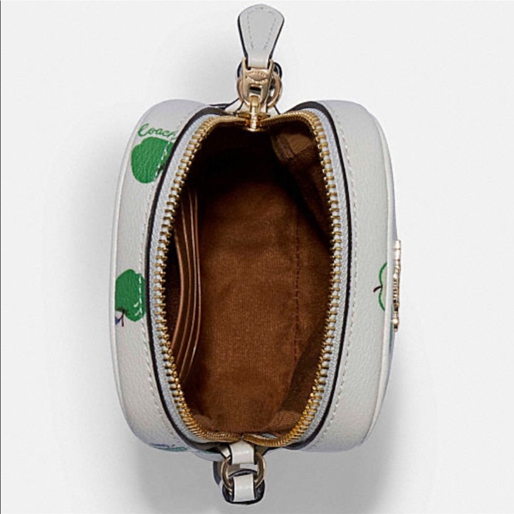 Coach North/South Zip Crossbody With Apple Print - Picture 3 of 8